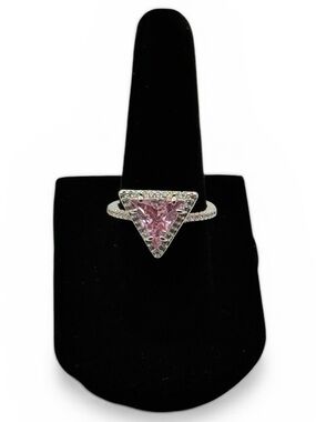 Bomb Party "Girl Boss Unicorn" Rose Quarts CZ Rhodium Plating Size 6